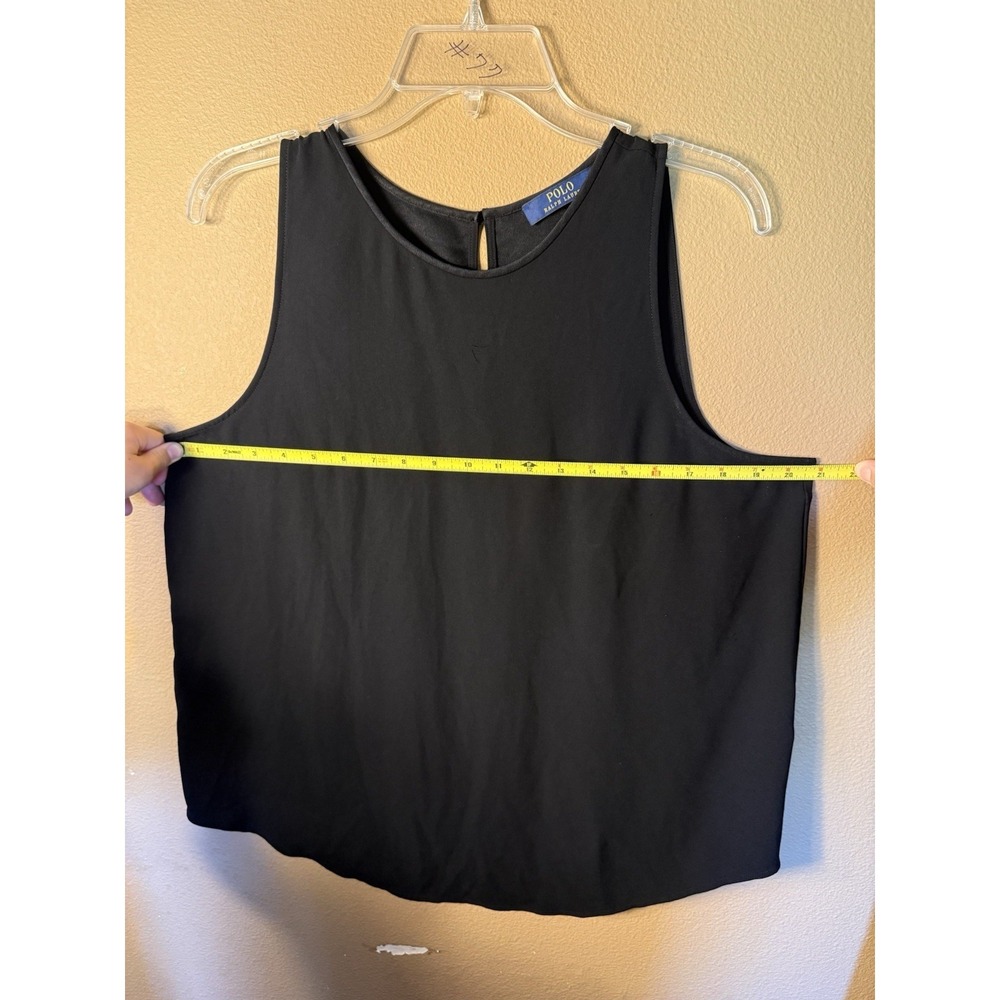 Polo Ralph Lauren Classic Black Tank Top Sleeveless Lightweight Classy Size 14 - Picture 7 of 8